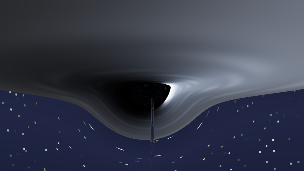 Kerr black hole at a/M = 0.94 rendered offline by the CUDA backend at 4K, 256 samples per pixel via Halton(2,3) subpixel jitter, downsampled for the docs hero. Asymmetric photon ring from frame dragging; Doppler-bright on the approaching side; gravitationally redshifted on the receding side.